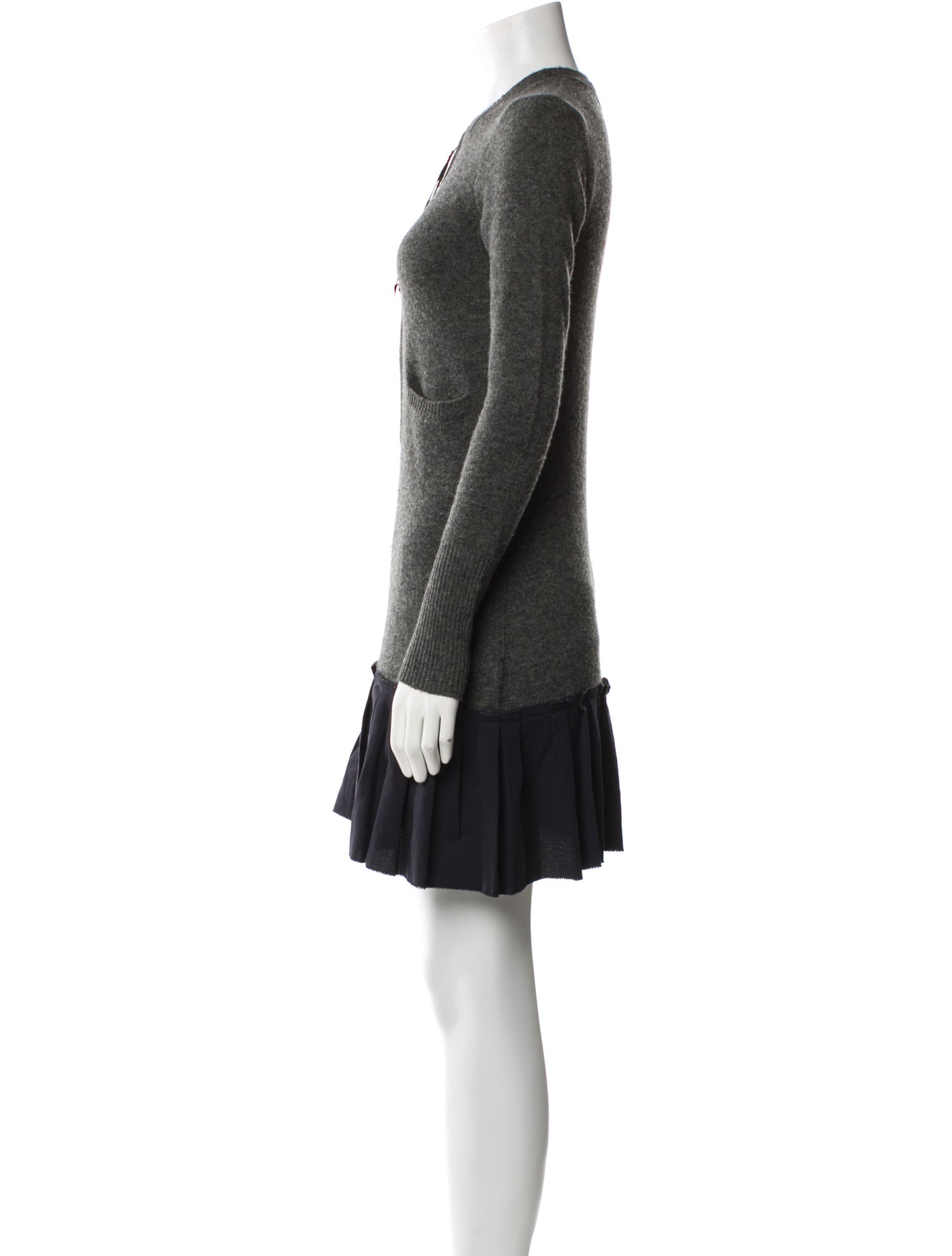 Vera Wang Crew Neck Mini Dress