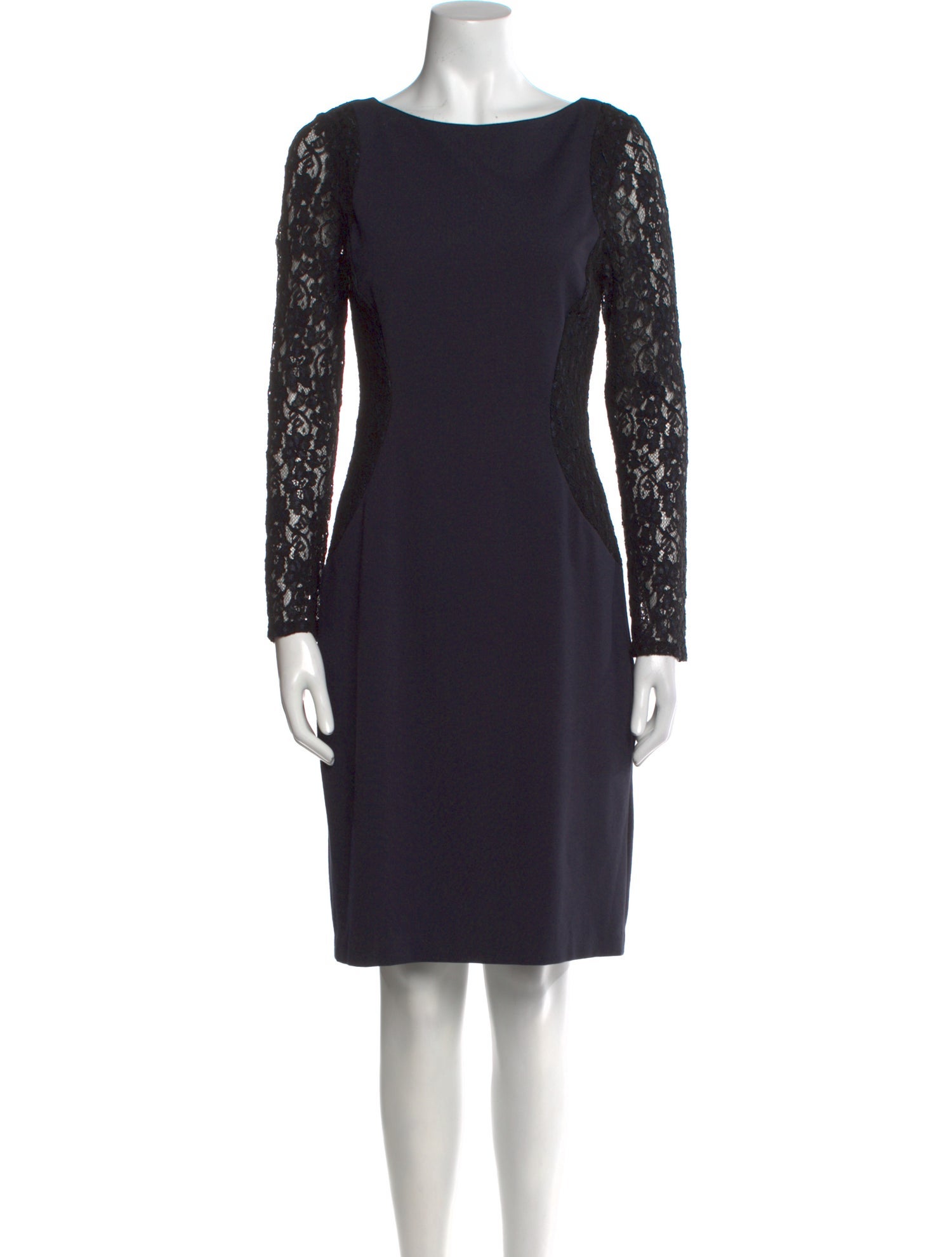 Vera Wang Bateau Neckline Knee-Length Dress