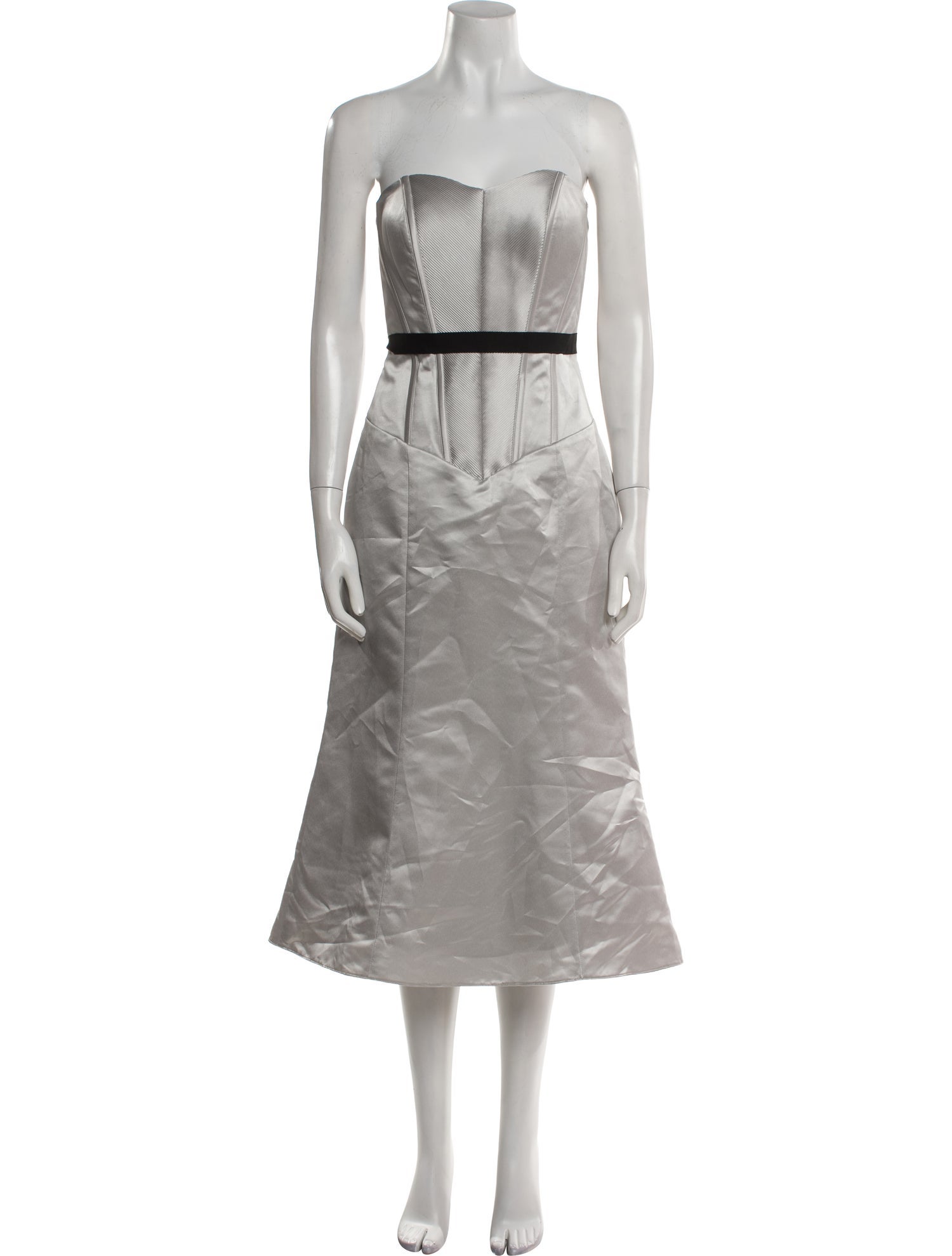 Vera Wang Strapless Midi Length Dress