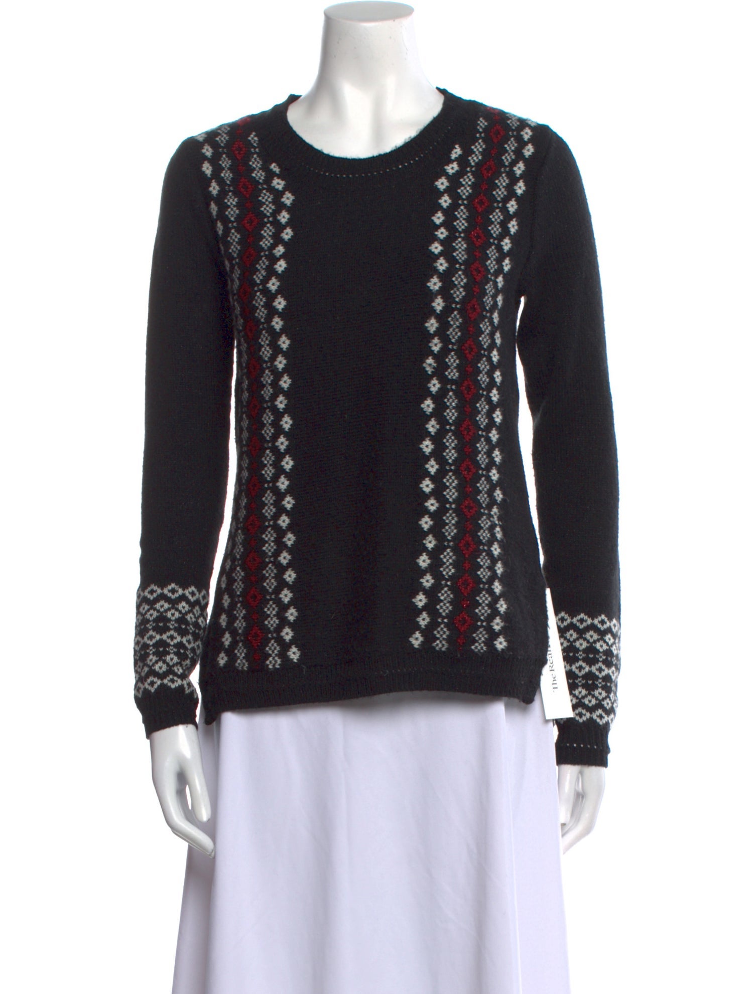 Vera Wang Printed Scoop Neck Sweater