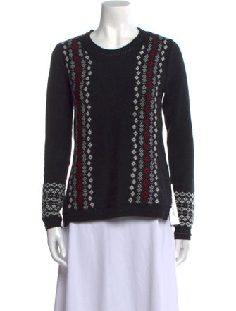 Vera Wang Printed Scoop Neck Sweater