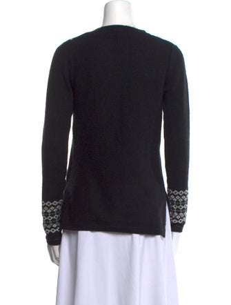 Vera Wang Printed Scoop Neck Sweater