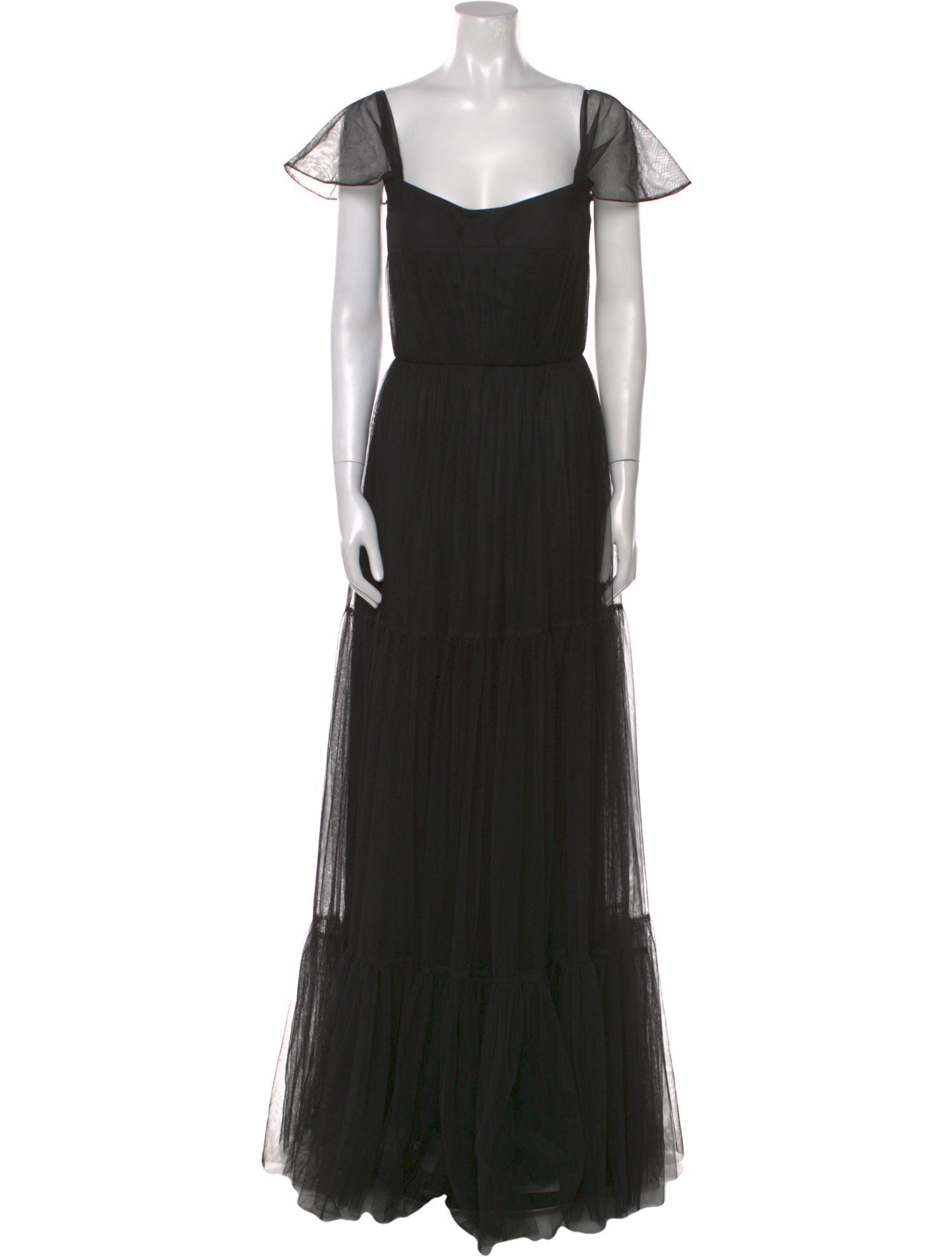 Vera Wang Square Neckline Long Dress