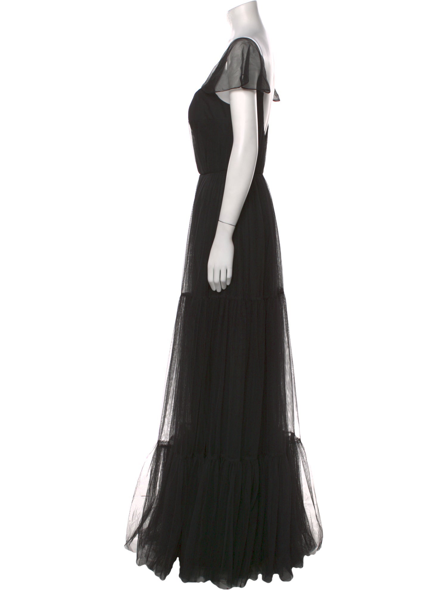 Vera Wang Square Neckline Long Dress