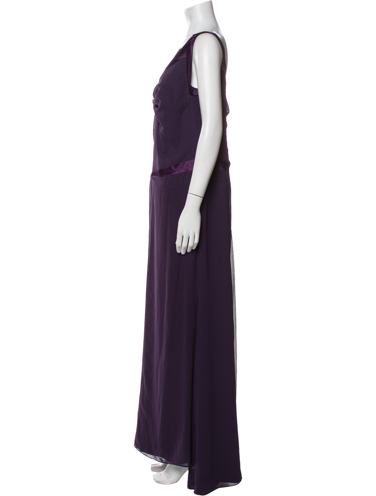 Vera Wang V-Neck Long Dress
