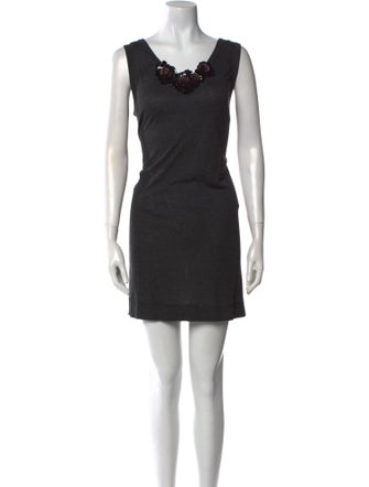 Vera Wang Scoop Neck Mini Dress