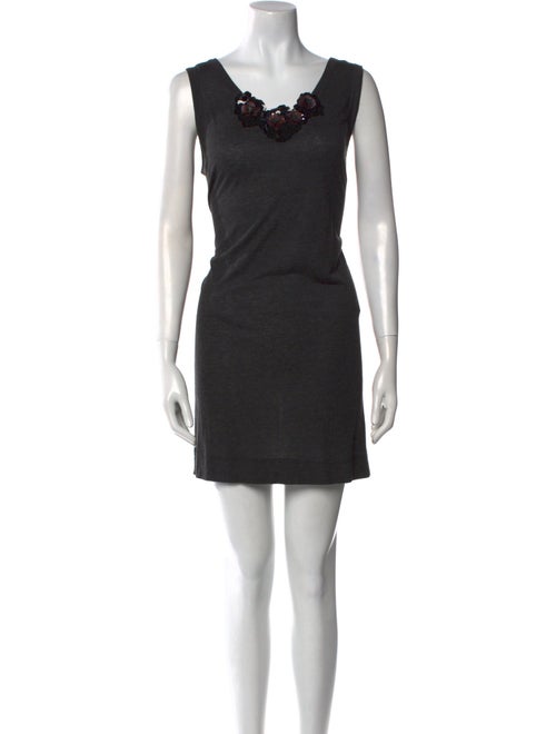 Vera Wang Scoop Neck Mini Dress