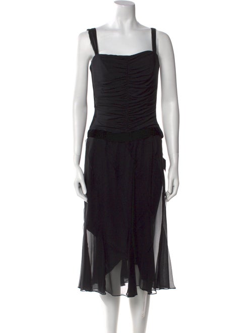 Vera Wang Square Neckline Midi Length Dress