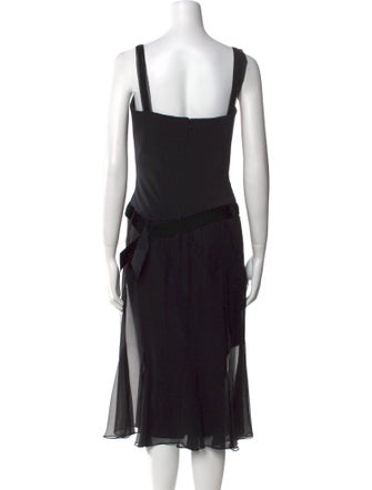 Vera Wang Square Neckline Midi Length Dress