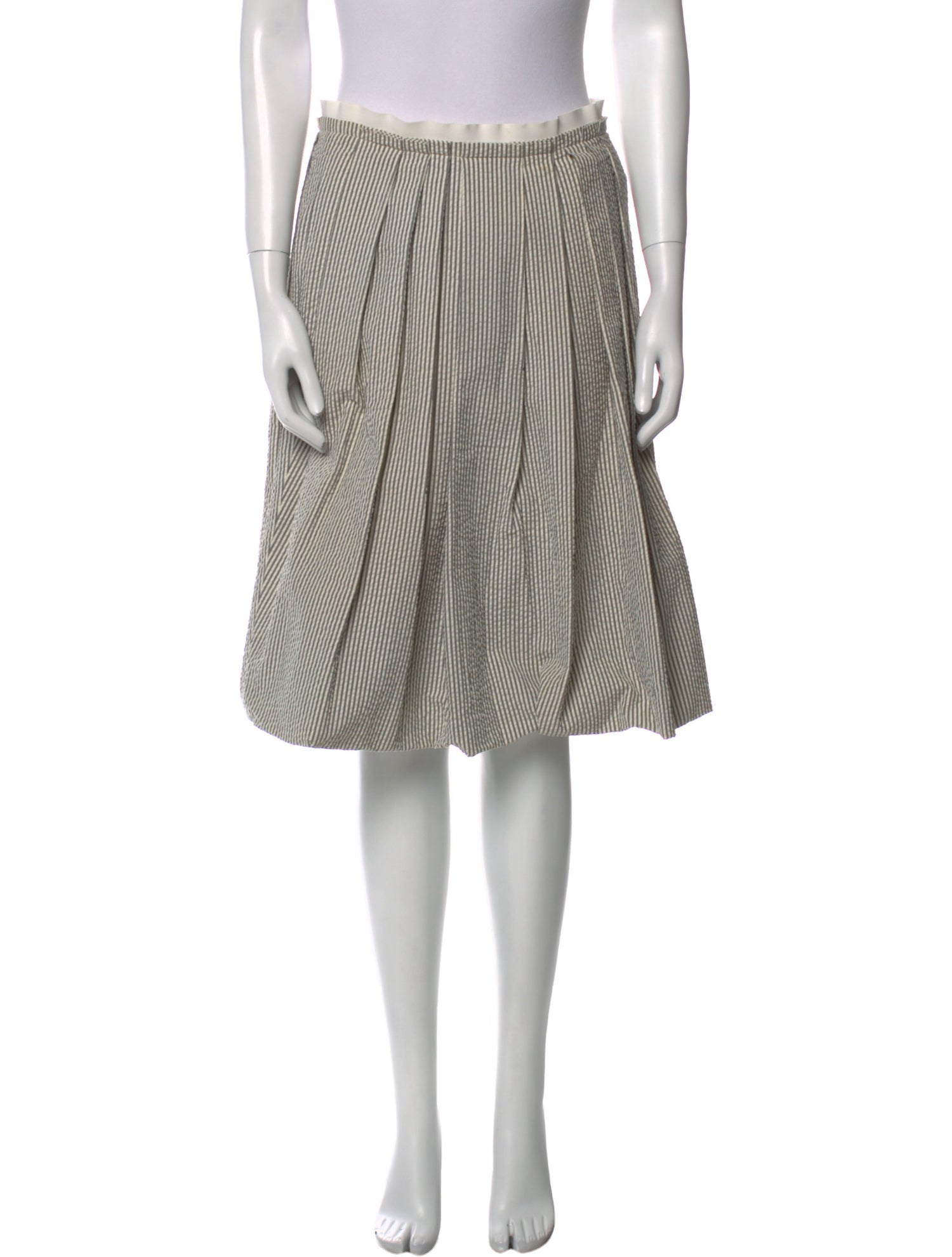 Vera Wang Striped Knee-Length Skirt