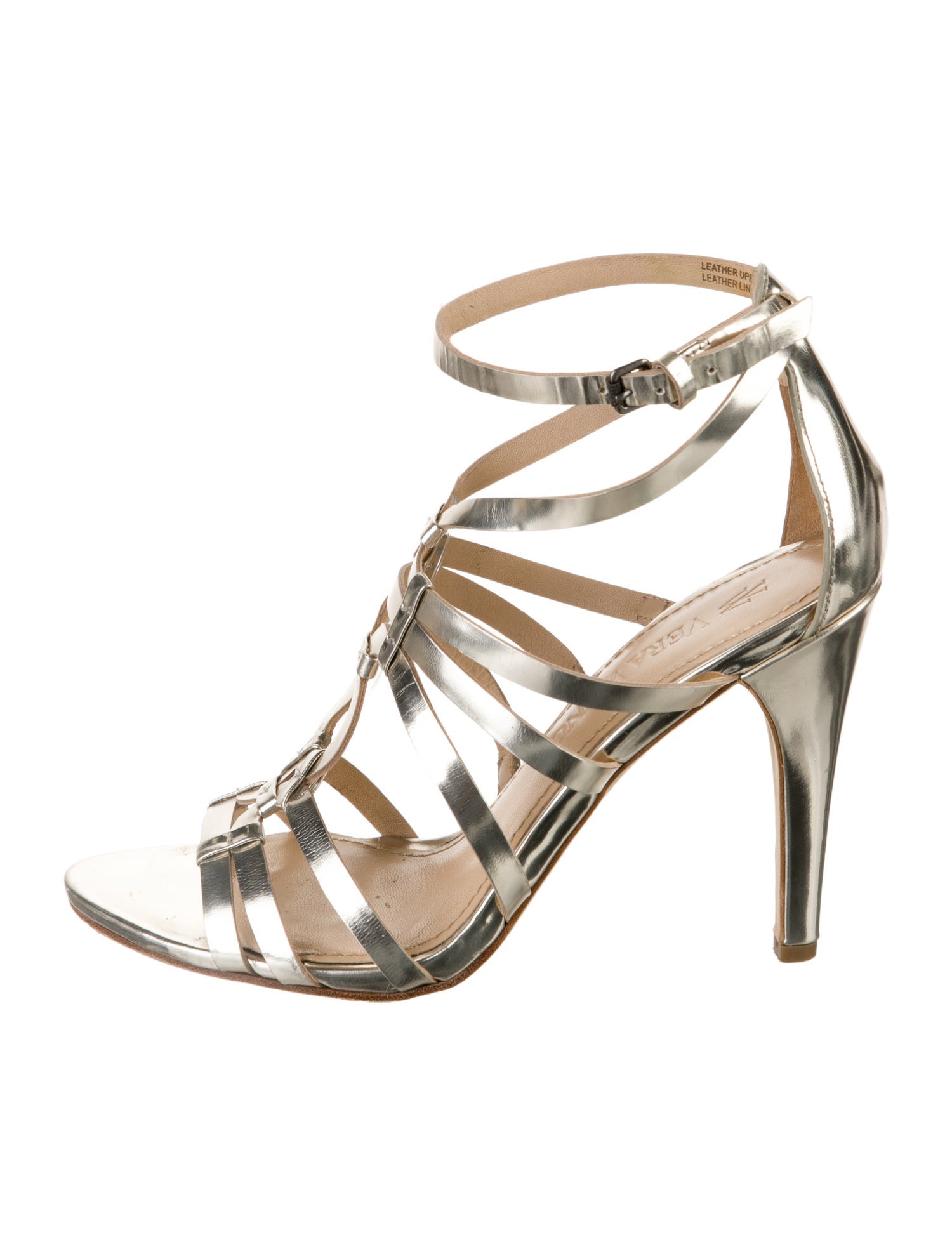 Vera Wang Leather Animal Print Sandals