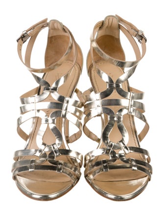 Vera Wang Leather Animal Print Sandals