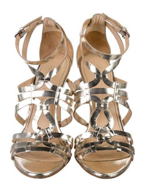 Vera Wang Leather Animal Print Sandals