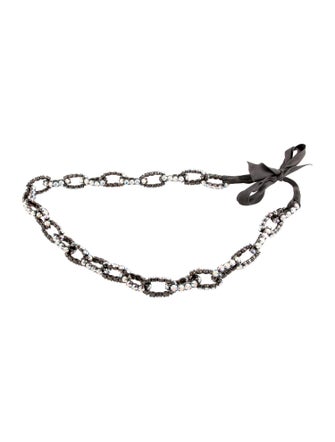Vera Wang Metal Crystal Embellishments Waist Belt