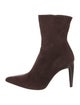 Vera Wang Suede Leather Trim Embellishment Sock Boots