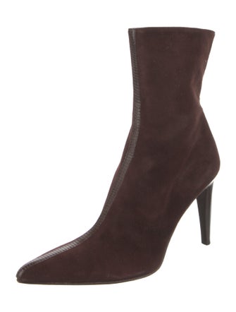 Vera Wang Suede Leather Trim Embellishment Sock Boots