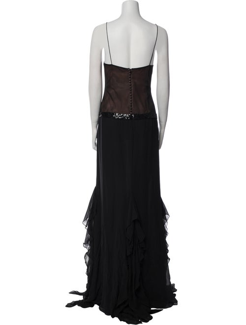 Vera Wang Scoop Neck Long Dress