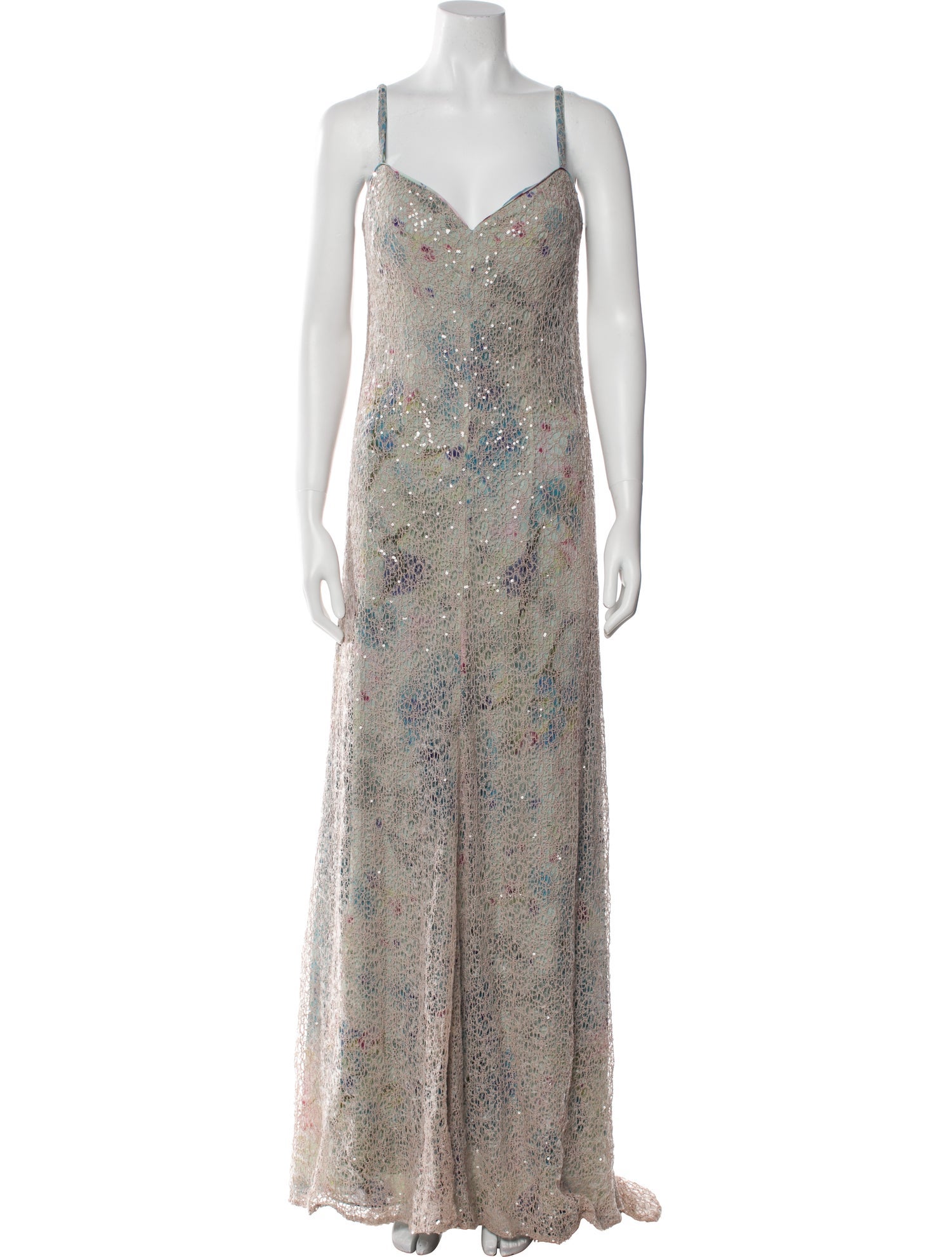 Vera Wang Printed Long Dress