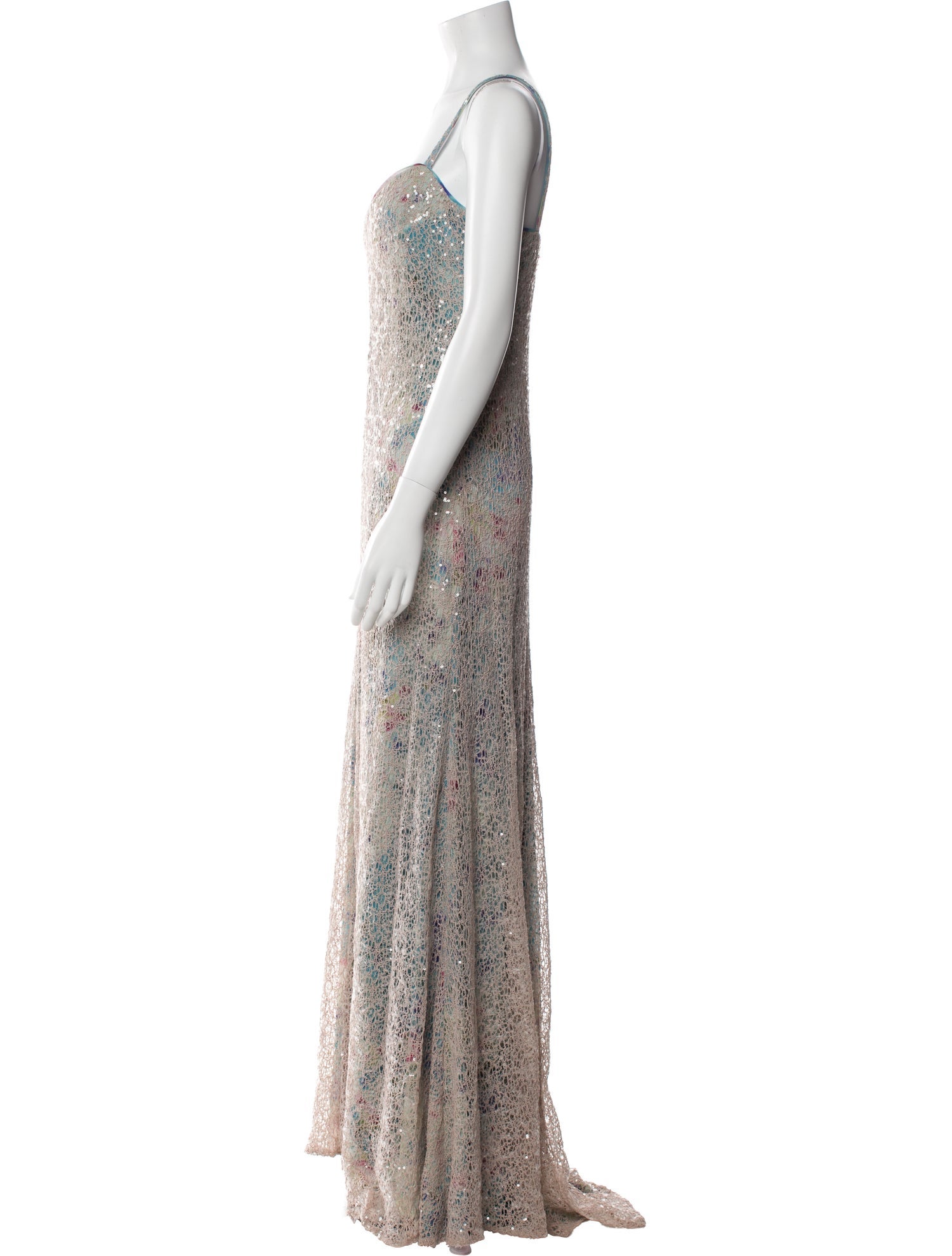 Vera Wang Printed Long Dress