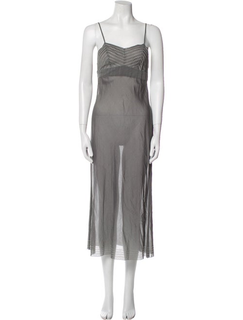 Vera Wang Square Neckline Long Dress