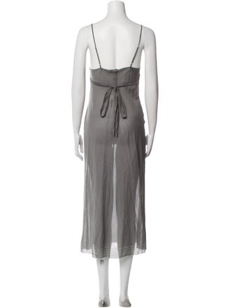 Vera Wang Square Neckline Long Dress