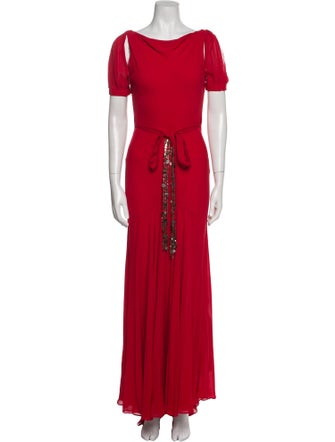 Vera Wang Cowl Neck Long Dress
