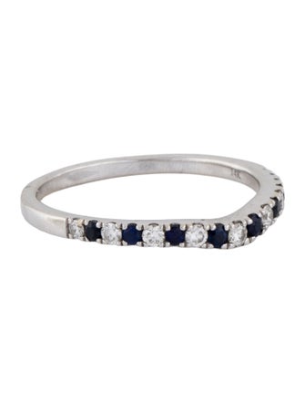 Vera Wang 14K Sapphire & Diamond Wish Contour Band