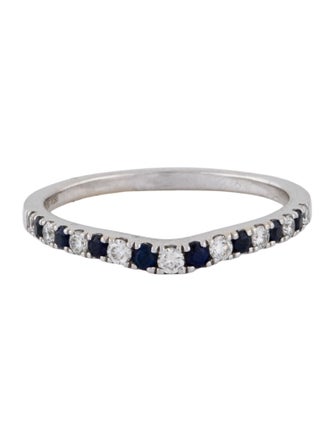 Vera Wang 14K Sapphire & Diamond Wish Contour Band