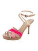 Vera Wang Leather Colorblock Pattern Sandals