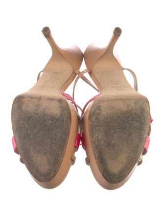 Vera Wang Leather Colorblock Pattern Sandals