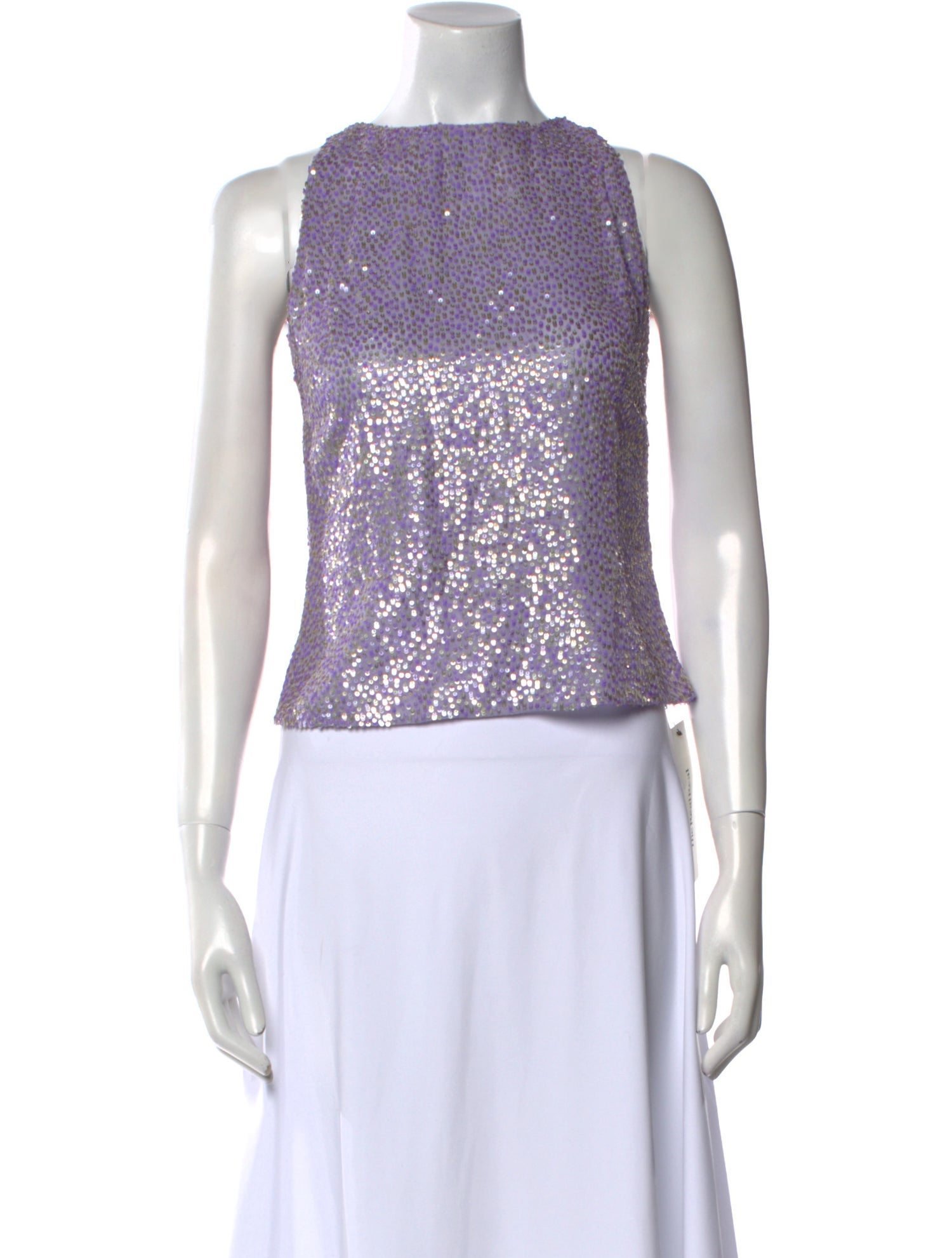 Vera Wang Silk Printed Crop Top