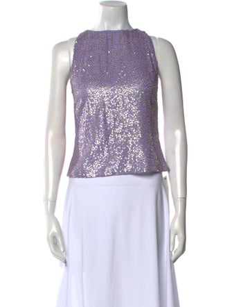 Vera Wang Silk Printed Crop Top