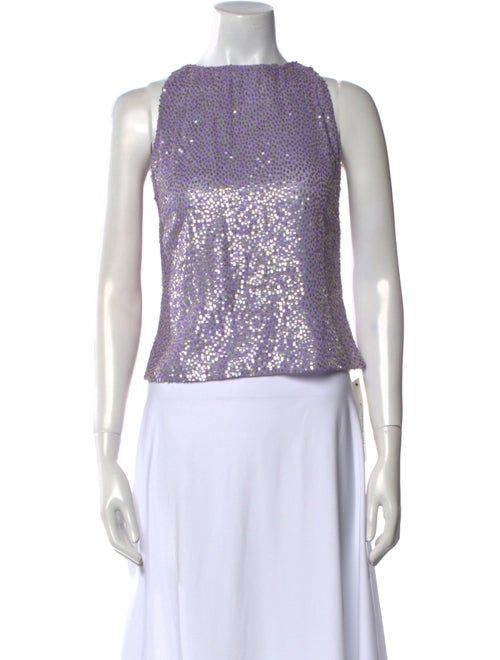 Vera Wang Silk Printed Crop Top