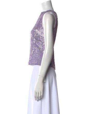 Vera Wang Silk Printed Crop Top