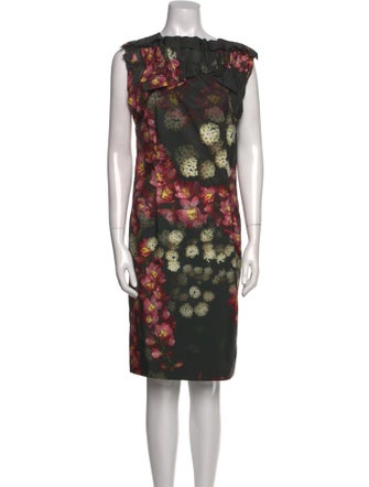 Vera Wang Floral Print Knee-Length Dress