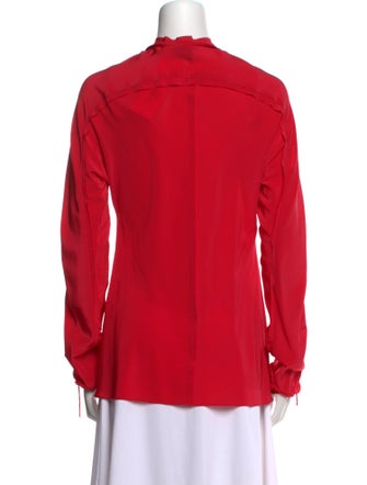 Vera Wang Silk V-Neck Blouse