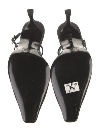 Vera Wang Satin Crystal Embellishments Slingback Pumps