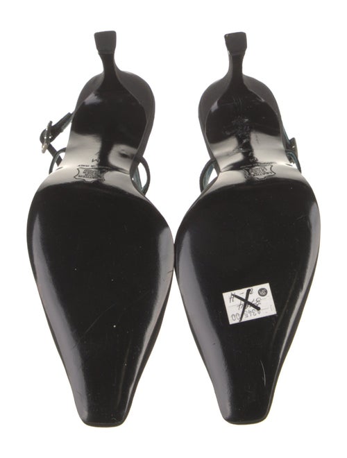 Vera Wang Satin Crystal Embellishments Slingback Pumps