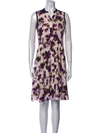 Vera Wang Printed Knee-Length Dress