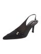 Vera Wang Satin Crystal Embellishments Slingback Pumps