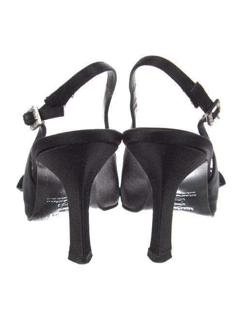 Vera Wang Satin Crystal Embellishments Slingback Pumps