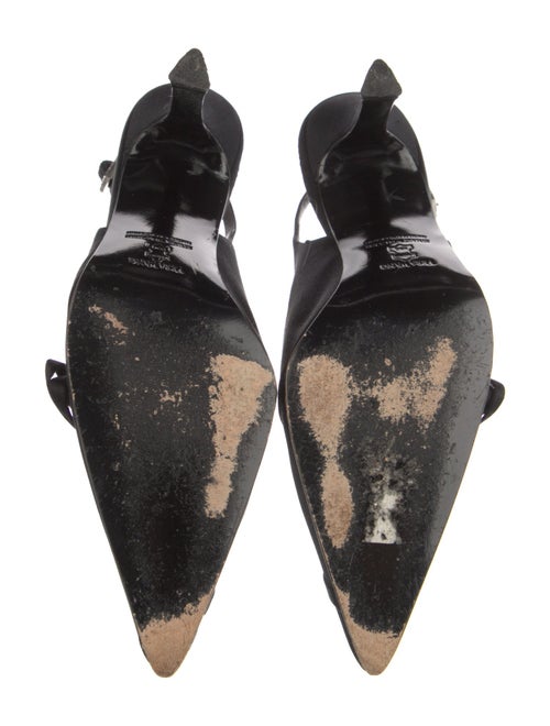 Vera Wang Satin Crystal Embellishments Slingback Pumps