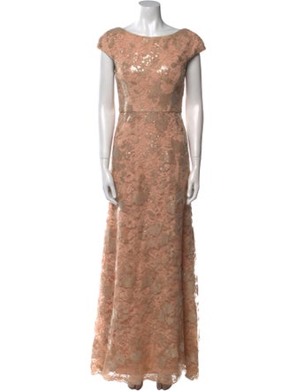 Vera Wang Lace Pattern Long Dress