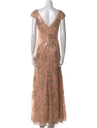 Vera Wang Lace Pattern Long Dress