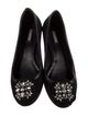 Vera Wang Suede Crystal Embellishments Flats