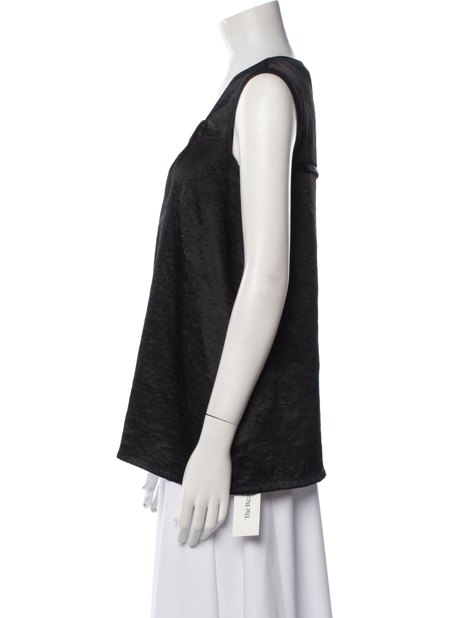 Vera Wang Square Neckline Sleeveless Blouse