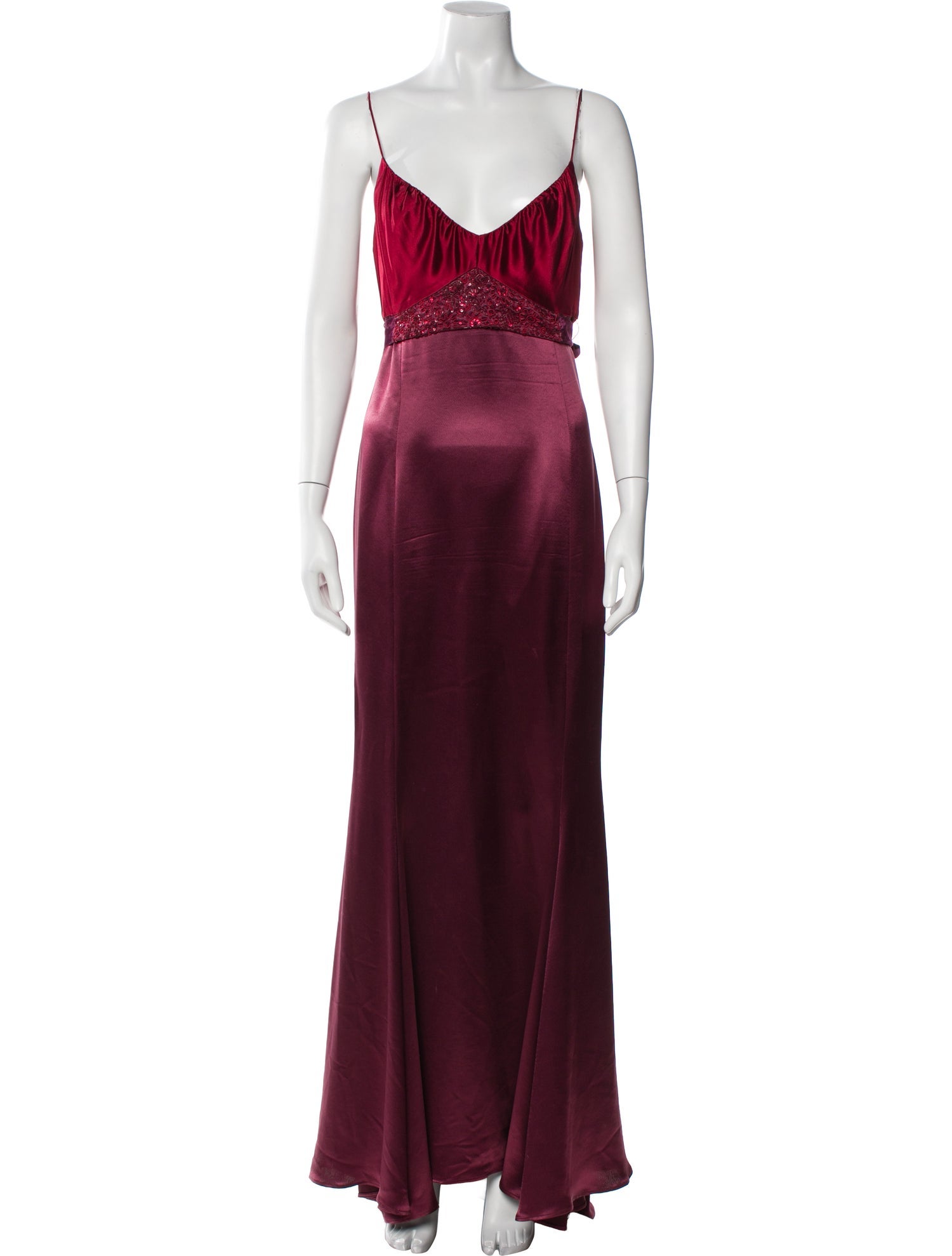 Vera Wang V-Neck Long Dress