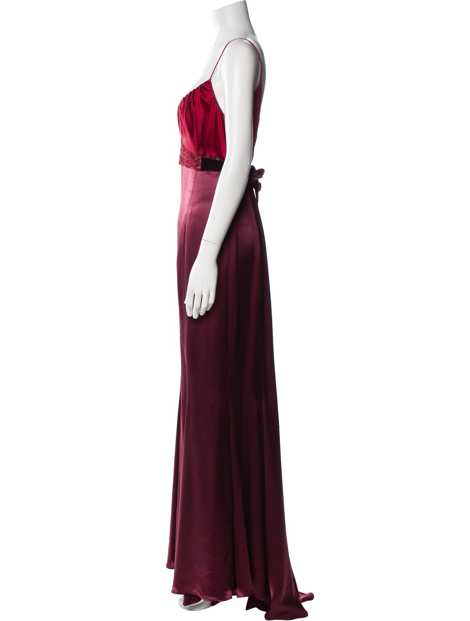 Vera Wang V-Neck Long Dress