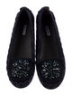 Vera Wang Suede Crystal Embellishments Flats
