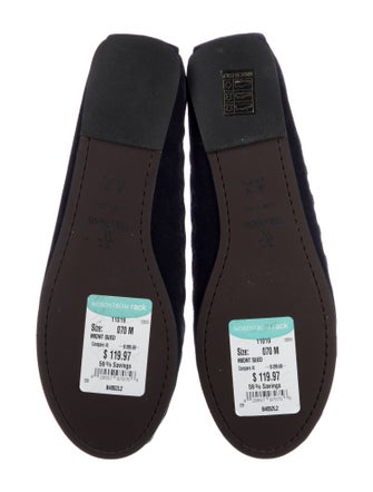 Vera Wang Suede Crystal Embellishments Flats